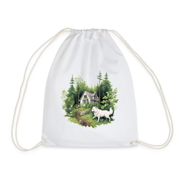Norwegian Elkhound Cottagecore Forest Trek Homme - Sac de sport léger - blanc - Devant