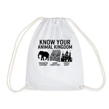 Enchanted Shirt, Know Your Animal Kingdom - Drawstring Bag - white - Front