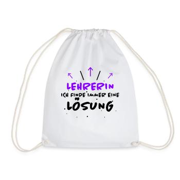 Lehrerin Spruch Lehrer Lustiges Lehrerin Geschenk - Turnbeutel - Weiß - Vorne