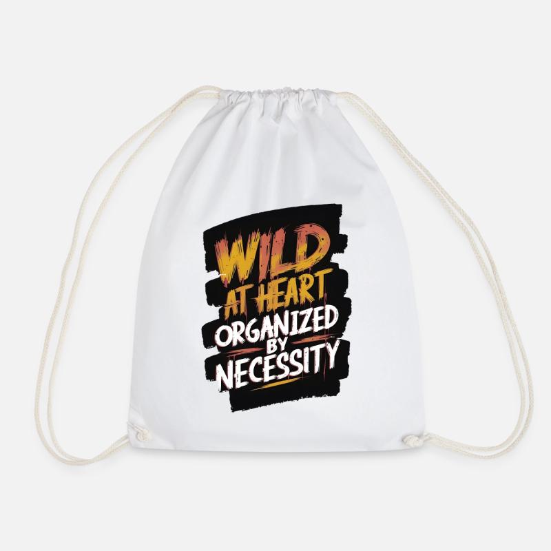 Funny Geek Quote Wild Heart - Drawstring Bag - white