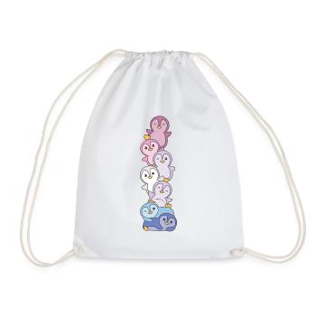 Bigenre Drapeau Fierté LGBTQ Pingouin mignon - Sac de sport léger - blanc - Devant
