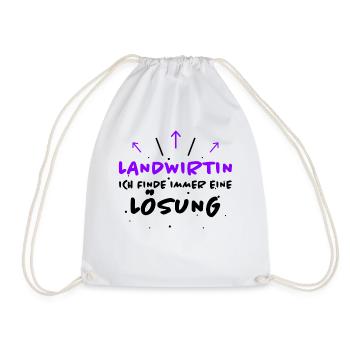 Landwirtin Spruch Fun Lustiges Landwirtin Geschenk - Turnbeutel - Weiß - Vorne