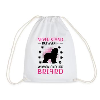 Briard Berger de Brie épouse et son Briard - Sac de sport léger - blanc - Devant