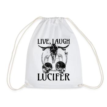 Live Love Lucifer Goth Festival Death Metal - Drawstring Bag - white - Front