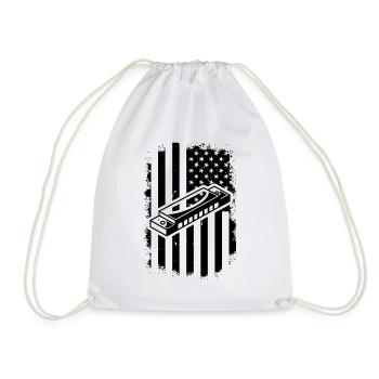 Harmonica Instrument Harmonica US Flag Harmonica M - Turnbeutel - Weiß - Vorne