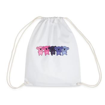 Omnisexual Flag Pride LGBTQ Cute Koala - Drawstring Bag - white - Front