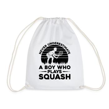 Never underestimate a boy who plays squash - Turnbeutel - Weiß - Vorne