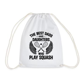 The best dads have daughters who play Squash - Drawstring Bag - white - Front