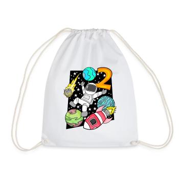 2 Anniversaire Garçon Astronaute - Sac de sport léger - blanc - Devant