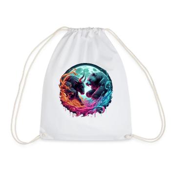 Bull vs Bear Stock Market Stocks - Drawstring Bag - white - Front