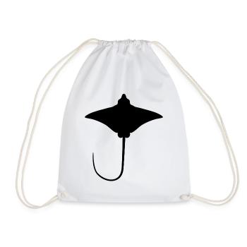 Ray – Elegant Float of the Seas - Drawstring Bag - white - Front