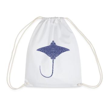 Ray – Elegant Float of the Seas - Drawstring Bag - white - Front