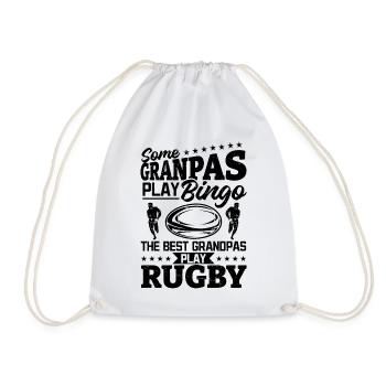 Some grandpas play bingo the best grandpas play Ru - Drawstring Bag - white - Front