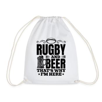 Le rugby et la bière, c’est pour ça que je suis là - Rugby Saying - Sac de sport léger - blanc - Devant