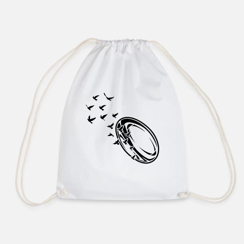 Rugby ball Rugby - Drawstring Bag - white