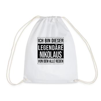 I'm this legendary for St. Nicholas - Drawstring Bag - white - Front