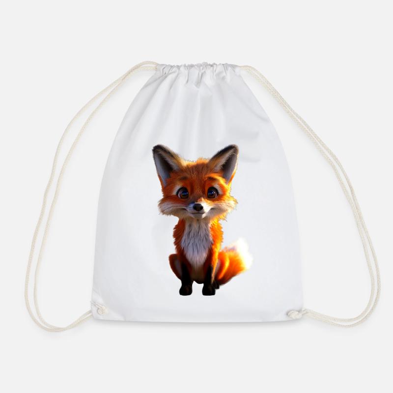 Fox I Love Foxes Red Fox Wild Cute Fox - Drawstring Bag - white
