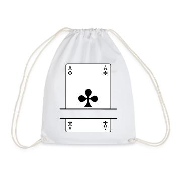 Playing card Ace of Clover with Banner Space - Drawstring Bag - white - Front