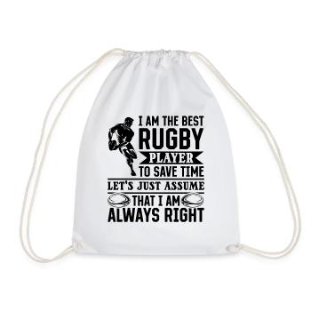 I am the best Rugby player - Turnbeutel - Weiß - Vorne