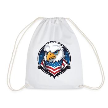 USA Flieger Adler im Kreis - Turnbeutel - Weiß - Vorne