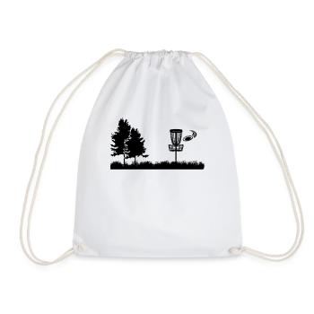 Discgolf Sport Flying Disc Golf Basket - Drawstring Bag - white - Front