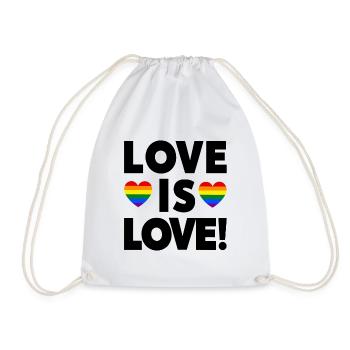 Love is Love – LGBTQIA+ Pride Herz Design - Turnbeutel - Weiß - Vorne