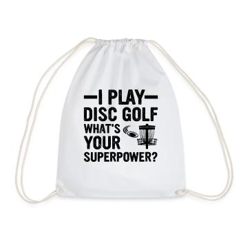Je joue au disc golf, quel est votre superpouvoir - Disc Gol - Sac de sport léger - blanc - Devant