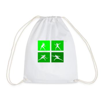 Fencing Game Gamer Fencer Game Fencing Fencer - Drawstring Bag - white - Front