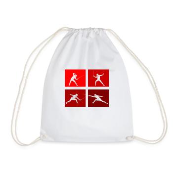 Fencing Game Gamer Fencer Game Fencing Fencer - Drawstring Bag - white - Front