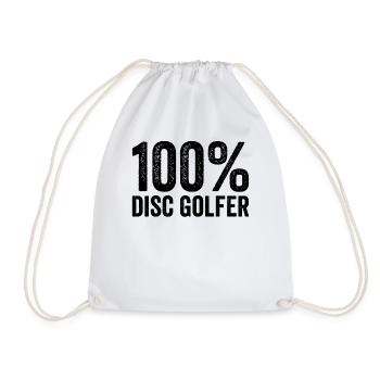 100% Disc Golfer - Drawstring Bag - white - Front
