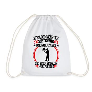 Road maintenance workers not disorganized Chaussee maintenance workers - Drawstring Bag - white - Front
