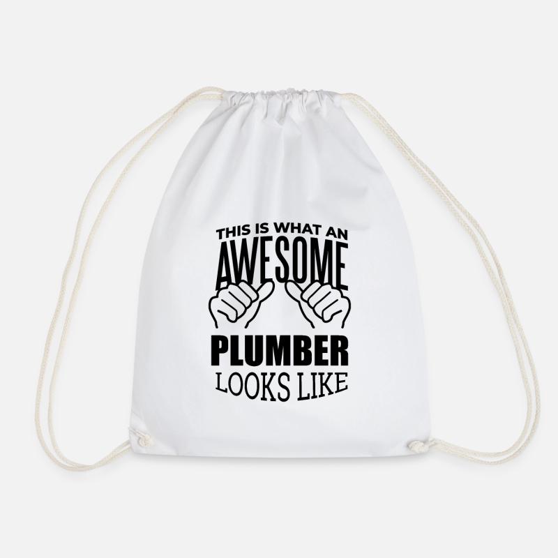Plumber - Drawstring Bag - white