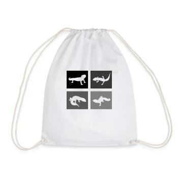 Terrarium, Reptiles, Aquarium, Lizards, Leopard Geckos - Drawstring Bag - white - Front