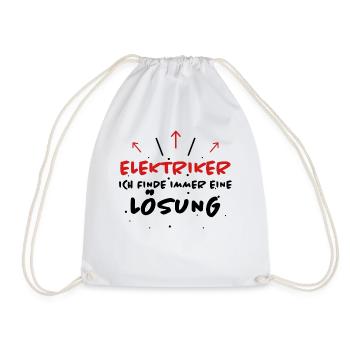 Elektriker Spruch Job Lustiges Elektriker Geschenk - Turnbeutel - Weiß - Vorne