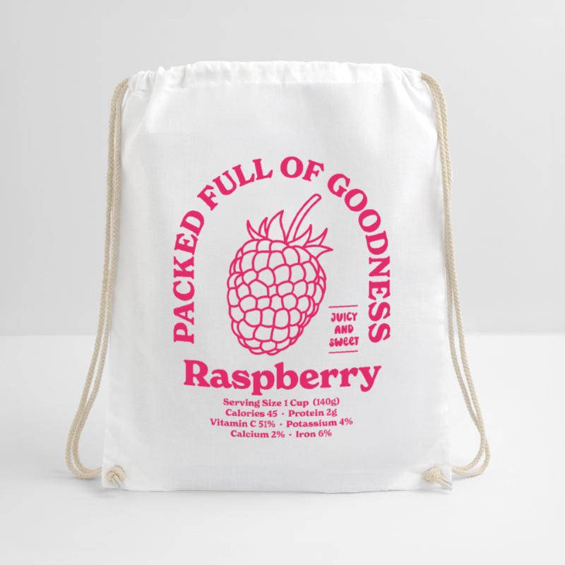 Raspberry Nutritional Drawstring Bag