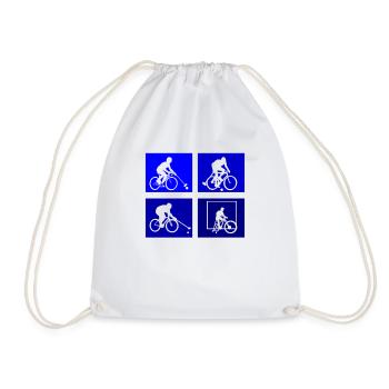 Bicycle Polo Bicycle Polo Cyclist Bicycle Bike - Drawstring Bag - white - Front