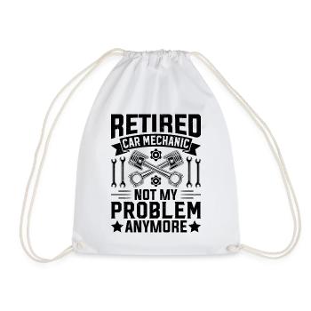 Retired car mechanic not my problem anymore - Drawstring Bag - white - Front