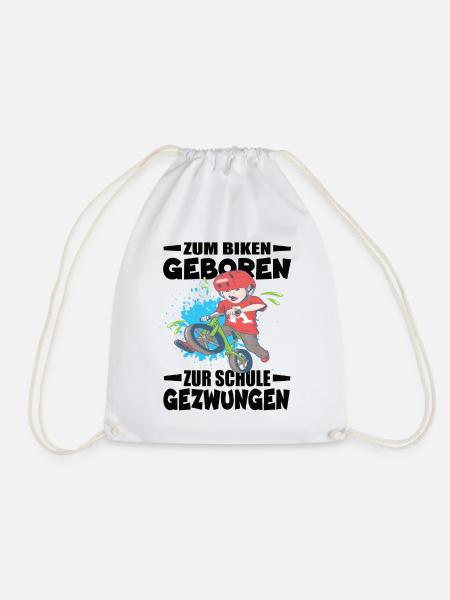 Zum Bike Geboren Zur Schule Gezwungen - Turnbeutel - Weiß