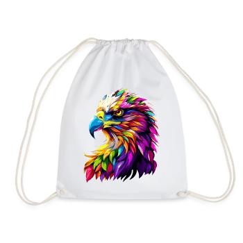 Eagle Pop Art Bright Colors Golden Eagle White-tailed Eagle - Drawstring Bag - white - Front