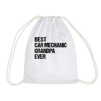 Best Car Mechanic Grandpa Ever - Auto Mechanic Gra - Drawstring Bag - white - Front