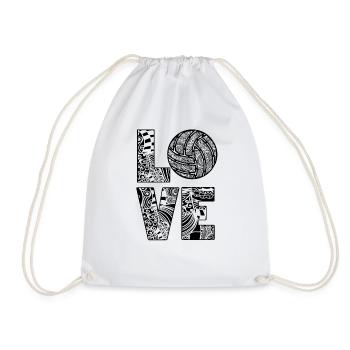 Volleyball-MAMA Volleyball Ball Volleyball Player - Drawstring Bag - white - Front