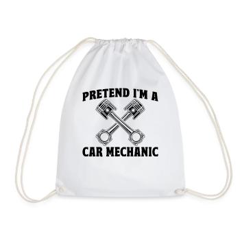 Funny Mechanic - Pretend i'm a Car Mechanic - Drawstring Bag - white - Front