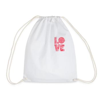 Volleyball-MAMA Volleyball Ball Volleyball Player - Drawstring Bag - white - Front