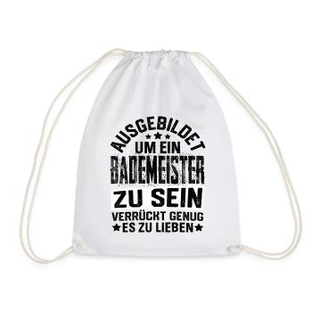 Bademeister Schwimmmeister Schwimmen Schwimmer - Turnbeutel - Weiß - Vorne