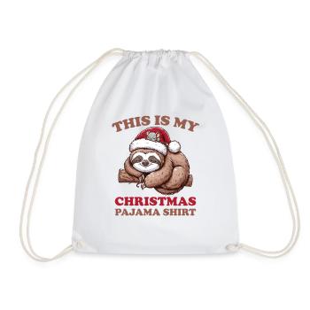Sloth Mouse Christmas Pajamas Sloths - Drawstring Bag - white - Front