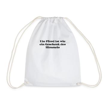 Riding - A horse is like a gift from the - Drawstring Bag - white - Front