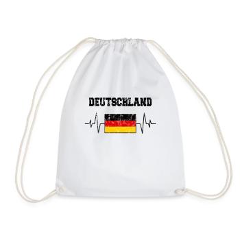 Germany Heartbeat - Drawstring Bag - white - Front