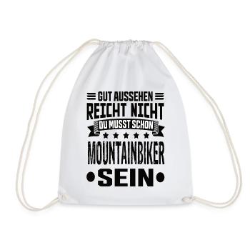 Mountain bike Bike Mountain biker Mountain biking - Drawstring Bag - white - Front