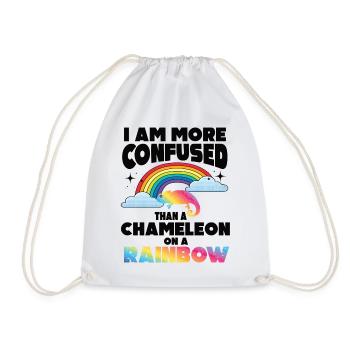 I'm more confused than a chameleon - Drawstring Bag - white - Front