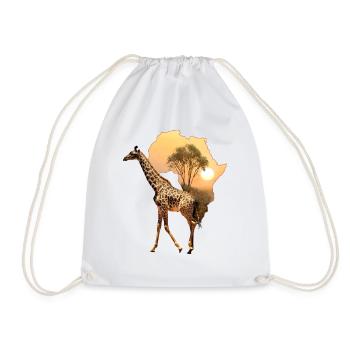 Giraffe - Wildlife - Africa - Drawstring Bag - white - Front